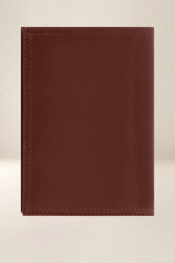 Grand portefeuille en cuir pleine fleur PLATON coloris fauve, vue de dos – Ateliers Fourès
