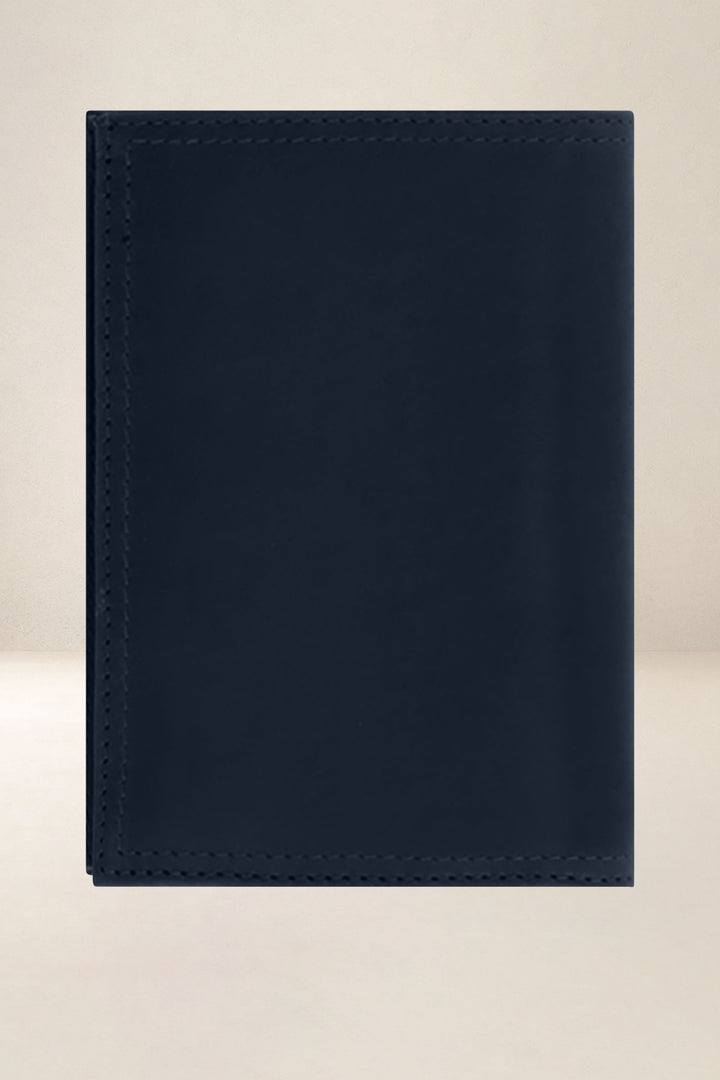 Grand portefeuille en cuir pleine fleur PLATON coloris cosmos, vue de dos – Ateliers Fourès